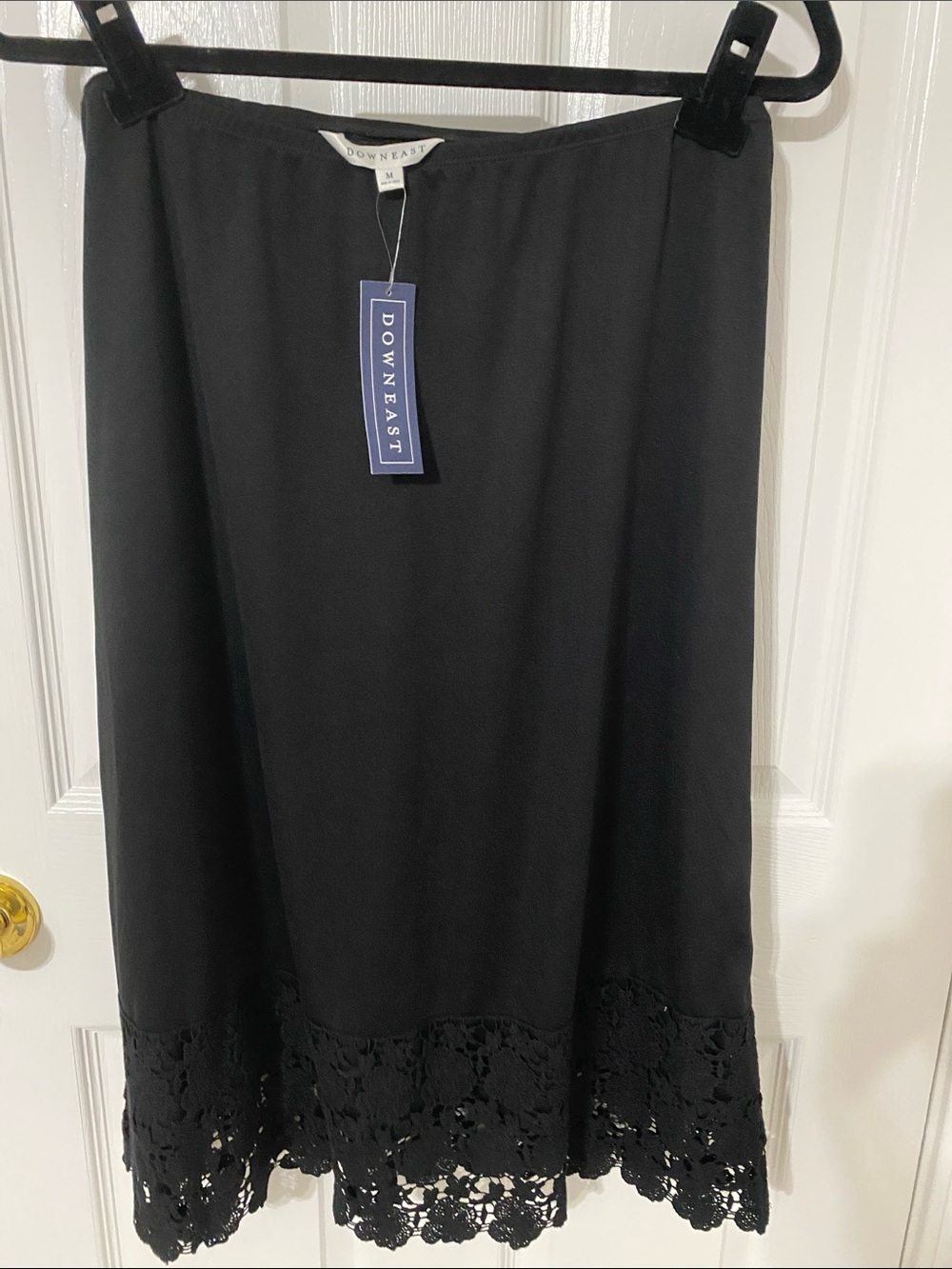 New DownEast Black Slip Extender with Lace Hem
